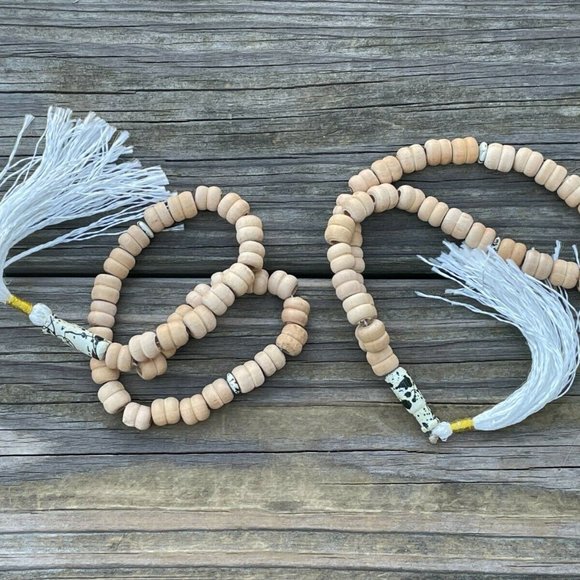 Religious Beads Real Wood Tan Handmade Prayer Beads Tasbeh Muslim Beads Lot of 2 - Picture 2 of 7